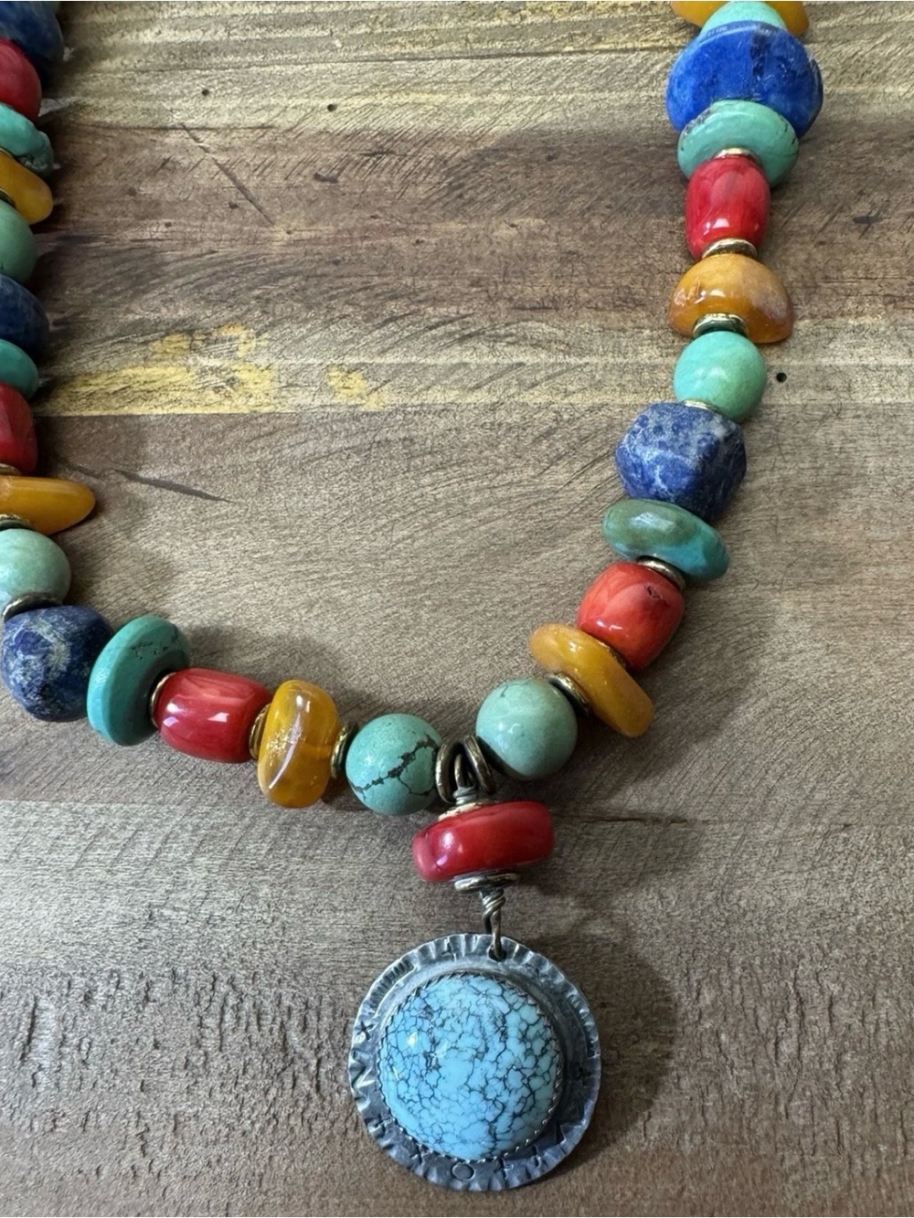 Vintage O. Miller Navajo Multi Stone Turquoise Statement Necklace